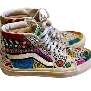 Vans Unique 36EU 4.5M 6W Upcycled Hand Painted Climate‎ Change Weather Sneaker